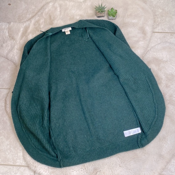 Jessica Simpson Open Front Cardigan Long Green Size Small - Picture 3 of 10